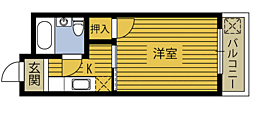 コーポたかお 1Kの間取図画像