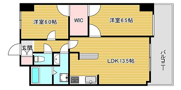 ウエストリヴィエール ｜大阪府大阪市西区北堀江3丁目(賃貸マンション2LDK・3階・65.42㎡)の写真 その2