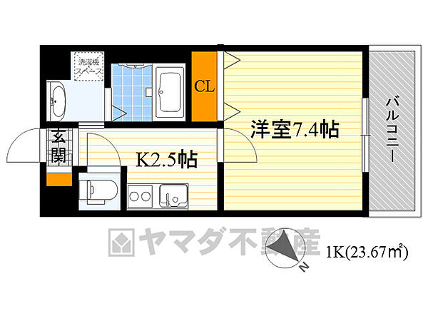 ロイヤルクイーンズパーク吹田片山町 803｜大阪府吹田市片山町１丁目(賃貸マンション1K・8階・23.67㎡)の写真 その2