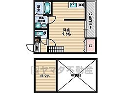 アヴェニール千里山3番館 2階ワンルームの間取り