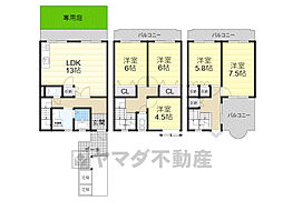 シャトー・サルビア 1階5LDKの間取り