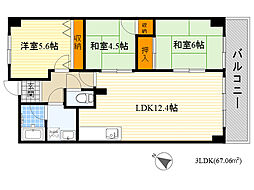 ファミーユ百合 3LDKの間取図画像