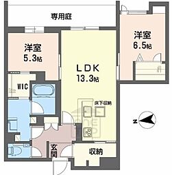 シャーメゾン ケー 2LDKの間取図画像