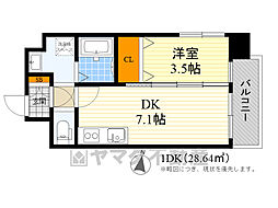 アンフィニ17マローネ 5階1DKの間取り