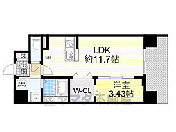 WORVE吹田江坂 8階1LDKの間取り