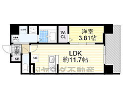 WORVE吹田江坂 8階1LDKの間取り