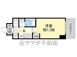 スペーシア江坂南金田 6階1Kの間取り