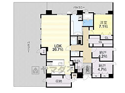 プレミアムコート千里丘 10階1SLDKの間取り