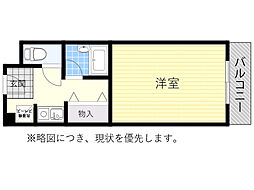グランボア ワンルームの間取図画像