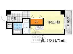 ジョーヌ・エ・ルポ ワンルームの間取図画像