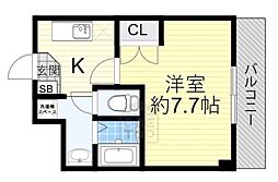 シャンヴェルジュ豊中2 1Kの間取図画像