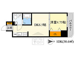 サンレムート,江坂1st 1DKの間取図画像