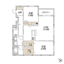HEBEL MAISON 中桜塚 2LDKの間取図画像