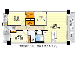 桃山台ヒルズ 3LDKの間取図画像
