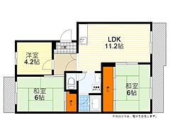 レジデンス吉川4棟 3LDKの間取図画像