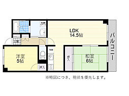千里ピュアーライフ 2LDKの間取図画像