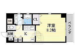 ドライバウム江坂 1Kの間取図画像
