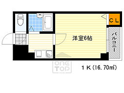 リアライズ服部 1Kの間取図画像