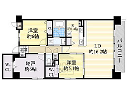 ウエストフィールド 3LDKの間取図画像