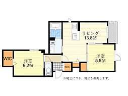 シャーメゾンNoir 2LDKの間取図画像