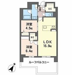 リビエナ グラン 新梅田 2LDKの間取図画像