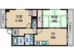 シェーンベルク 2DKの間取図画像