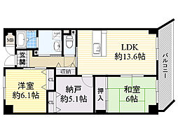 グレンエデン北谷 2SLDKの間取図画像