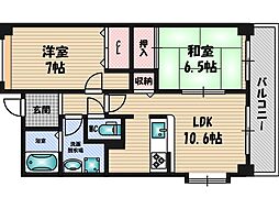ウェル・メゾン江坂 2LDKの間取図画像