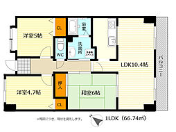 ヴィオラ千里 3LDKの間取図画像