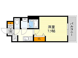 Luxe三国2 1Kの間取図画像