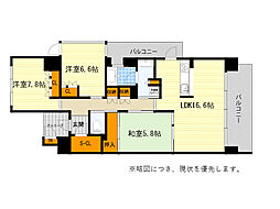 ジオ千里中央フロントコートA棟 3LDKの間取図画像