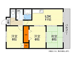 ベルメゾン千里 3LDKの間取図画像