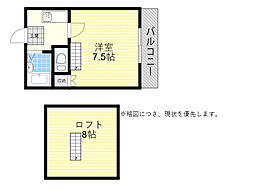 ハイツグレース 1Kの間取図画像