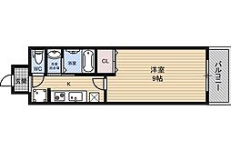 ヴィラ・デ・ソフィテル江坂 1Kの間取図画像