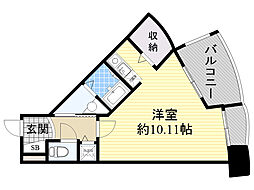 フォレステージュ江坂垂水町 ワンルームの間取図画像