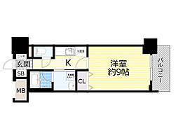 セレッソコート新大阪 1Kの間取図画像