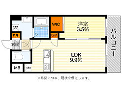Aura吹田元町 1LDKの間取図画像
