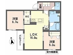 シャーメゾン セレッソ中桜塚 2LDKの間取図画像