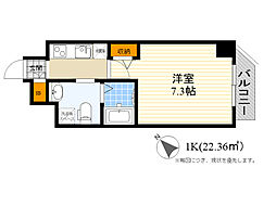 エグゼ新大阪南 1Kの間取図画像