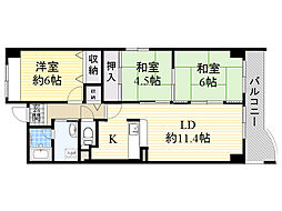 第3阿井マンション 3LDKの間取図画像