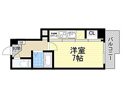 ドゥーエ江坂1 ワンルームの間取図画像