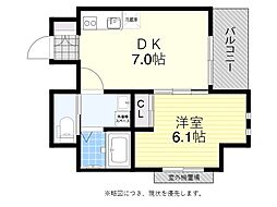 SOARESAKAEAST 1DKの間取図画像