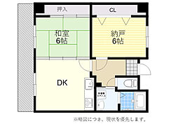 カルム千昇 2DKの間取図画像