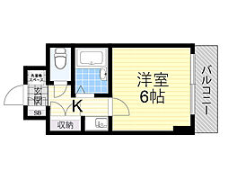 ラ・レジダンス・ド・江坂 1Kの間取図画像