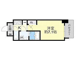 OrchidResidence新大阪 1Kの間取図画像