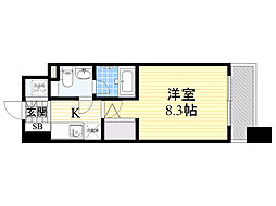 プラウドフラット新大阪 1Kの間取図画像