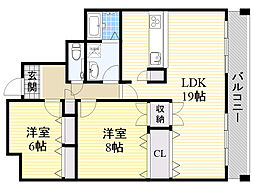 プレミール桃山台 2LDKの間取図画像