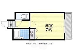サンライズ2 ワンルームの間取図画像
