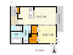 ノース・グレーシア 1LDKの間取図画像