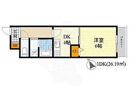 エスリード吹田駅前 ワンルームの間取図画像